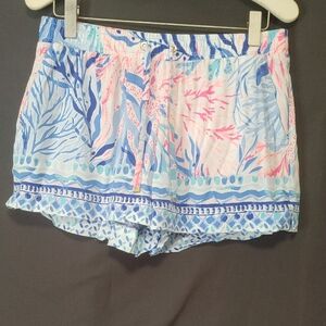 Lilly Pulitzer Blue and Pink High Waist Shorts